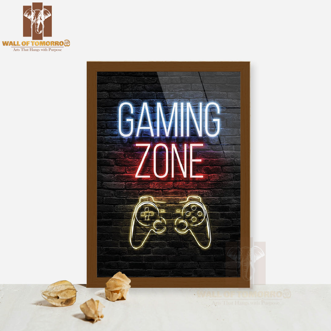 Gaming Zone High Quality Glass Frame Wall Décor