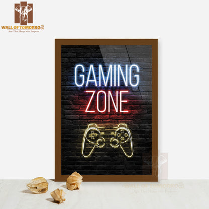 Gaming Zone High Quality Glass Frame Wall Décor
