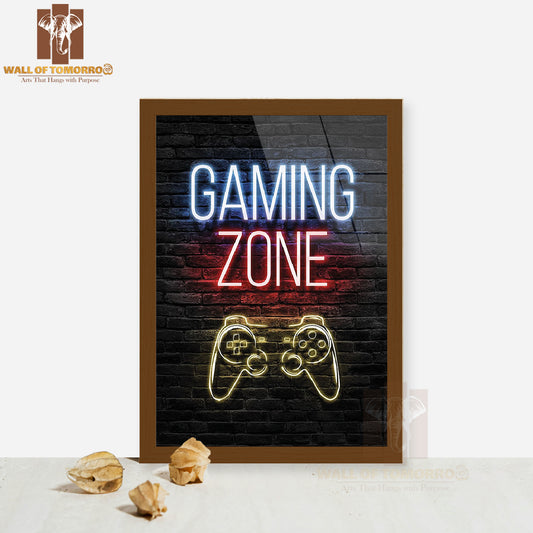 Gaming Zone High Quality Glass Frame Wall Décor