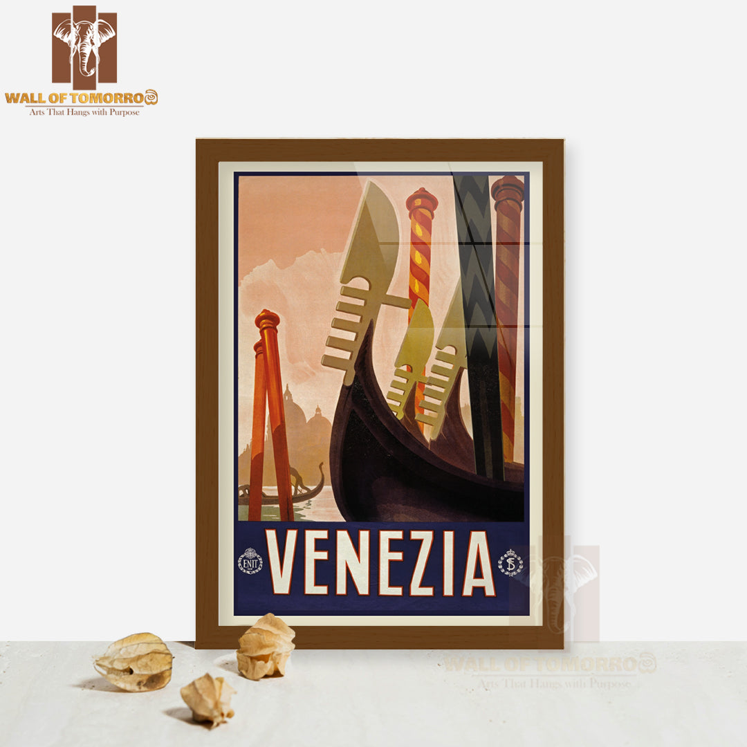 Canals And Architecture of Venice, Italy, Inviting Exploration and Adventure High Quality Glass Frame Wall Décors in Sri Lanka