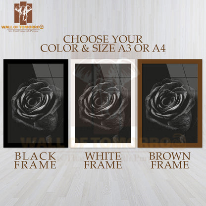 Black Rose Photography High Quality Glass Frame Wall Décor