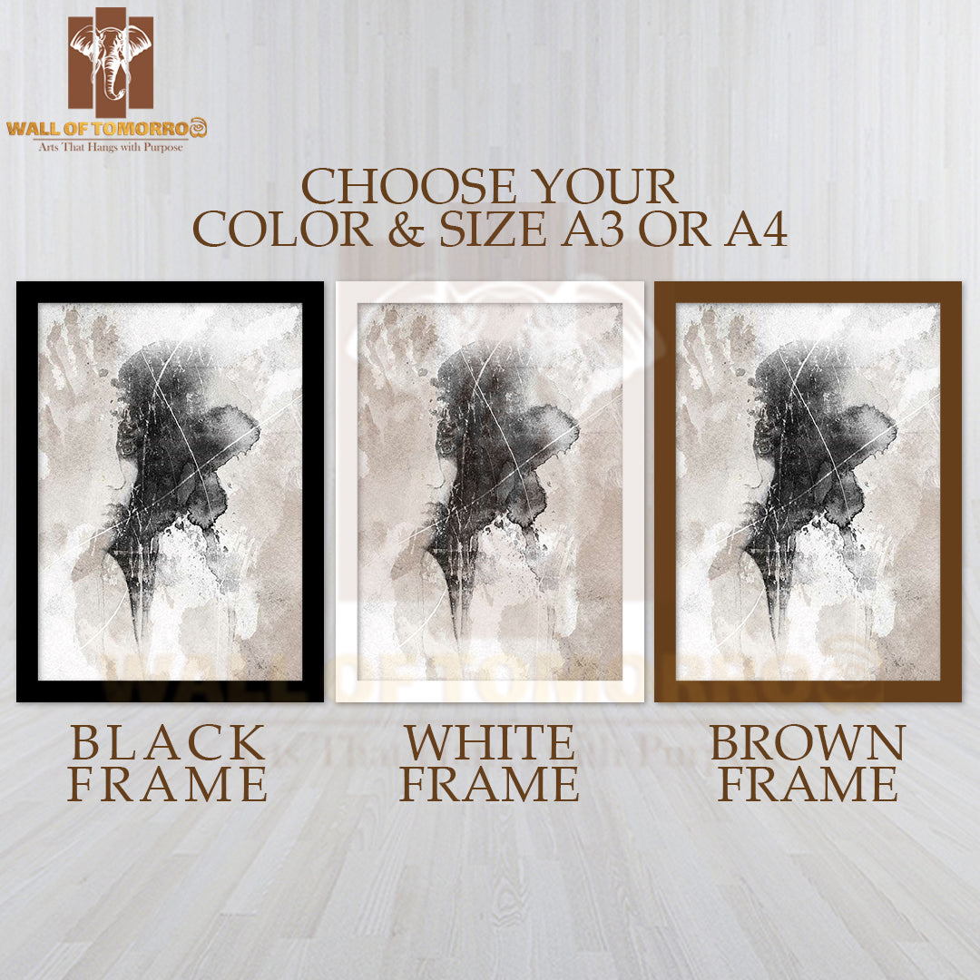 Watercolor Lines Abstract High Quality Glass Frame Wall Décor