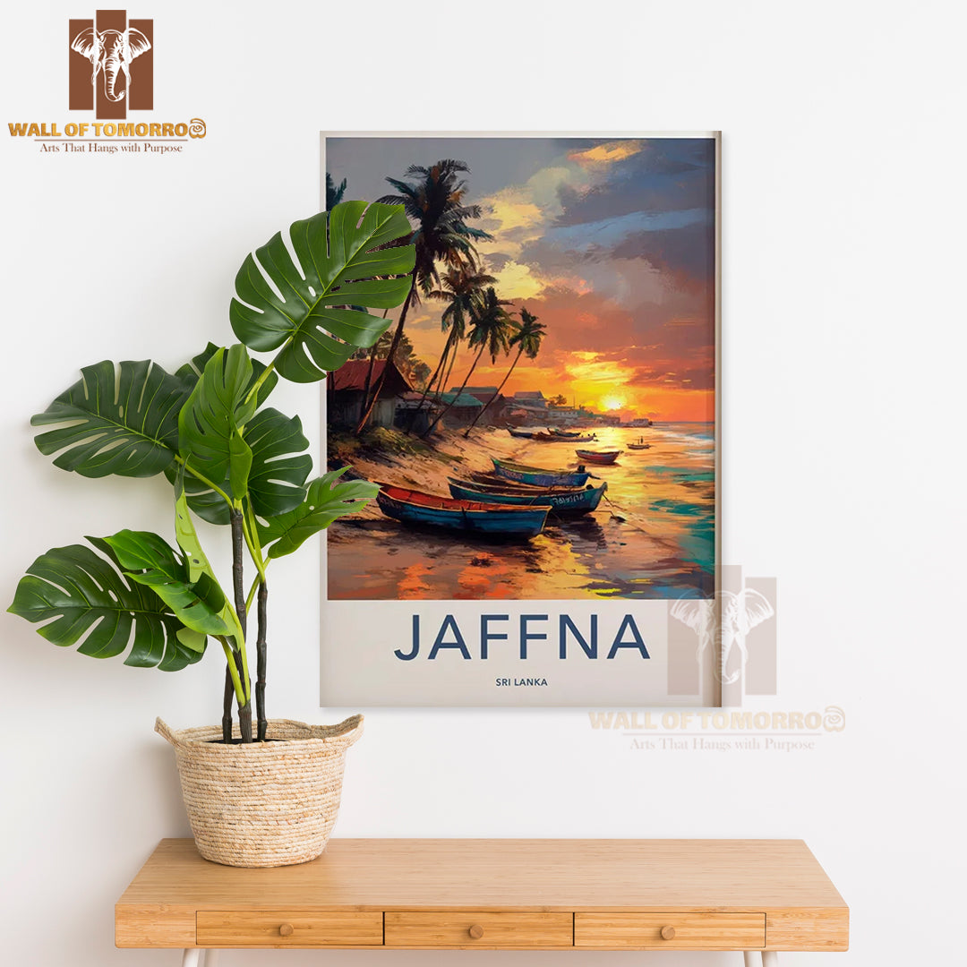 Beach Sunset, Boat Painting, Jaffan, Sri Lanka High Quality Unframed Poster Print & Waterproof Poster Print Wall Décor