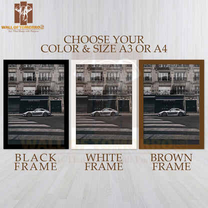 Porsche 911 Turbo High Quality Glass Frame Wall Décor
