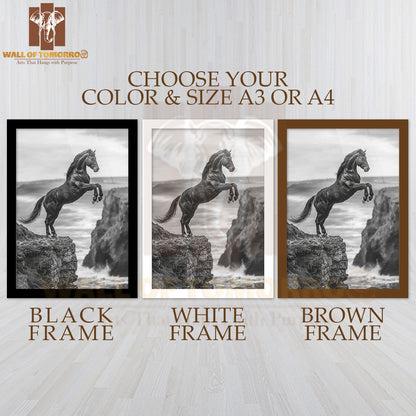 Wild Horse Spirit Animal High Quality Glass Frame Wall Décor