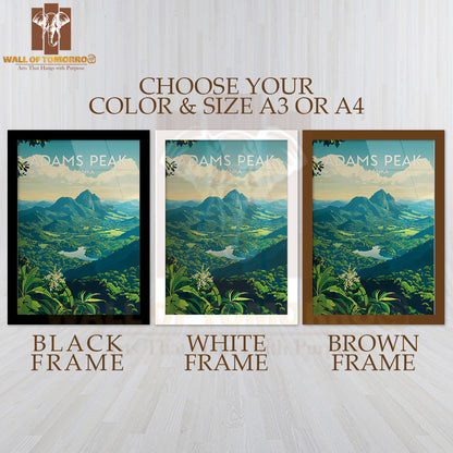 Ella Adams Peak Sri Lanka Travel High Quality Glass Frame Wall Décor