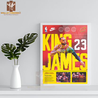 Famous Basketball Team Player in a Basketball Jersey Sports High Quality Glass Frame Wall Décor