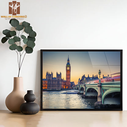 Big Ben and Westminster Bridge at Dusk High Quality Unframed Poster Print & Waterproof Poster Print Wall Décor