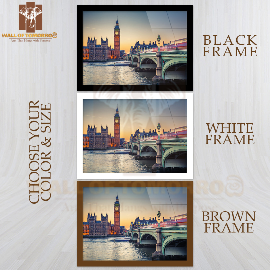 Big Ben and Westminster Bridge at Dusk High Quality Unframed Poster Print & Waterproof Poster Print Wall Décor