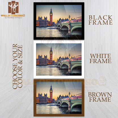 Big Ben and Westminster Bridge at Dusk High Quality Unframed Poster Print & Waterproof Poster Print Wall Décor