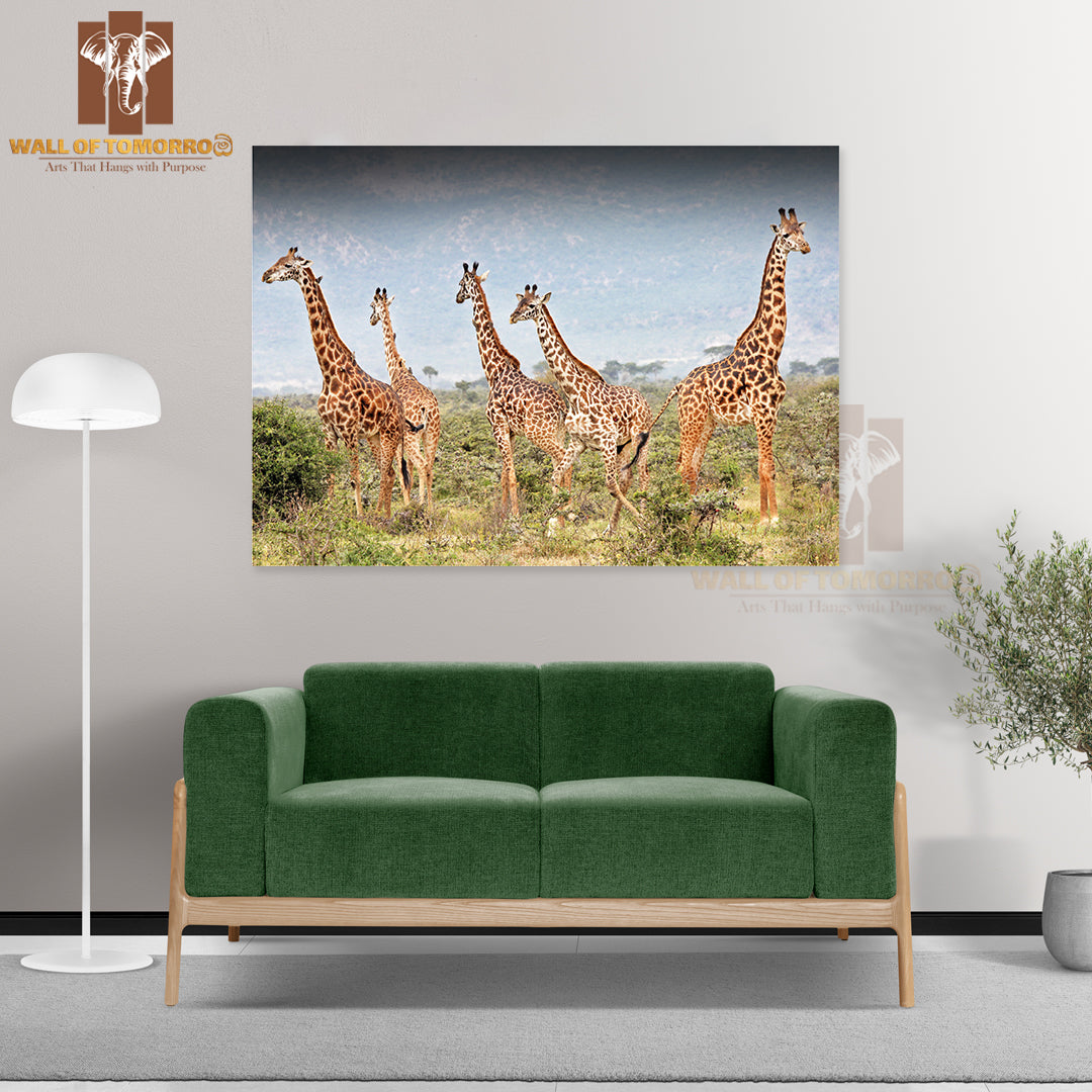 Masai Giraffe in Kenya, Africa High Quality Unframed Poster Print & Waterproof Poster Print Wall Décor