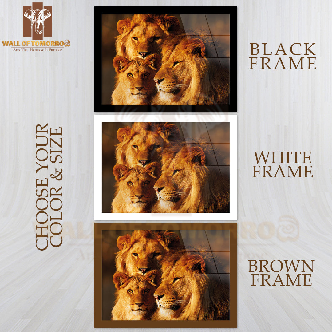 Three Lions Close Together in a Forest High Quality Unframed Poster Print & Waterproof Poster Print Wall Décor