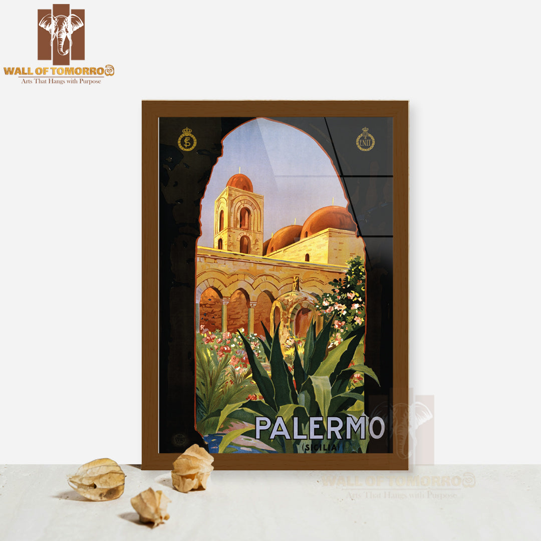 View Of Palermo, Italy, Showcasing Historic Architecture High Quality Glass Frame Wall Décors in Sri Lanka