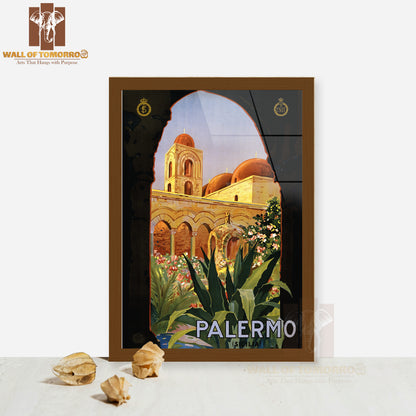 View Of Palermo, Italy, Showcasing Historic Architecture High Quality Glass Frame Wall Décors in Sri Lanka