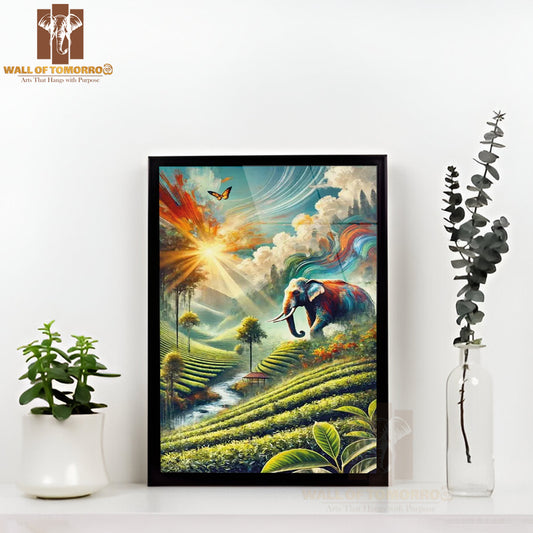 Elephant Sri Lanka Travel High Quality Glass Frame Wall Décor