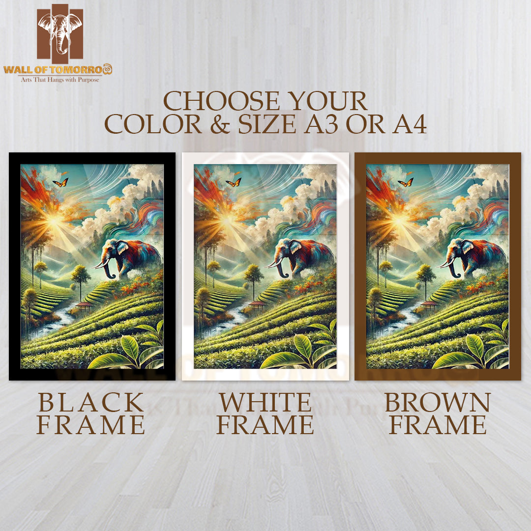 Elephant Sri Lanka Travel High Quality Glass Frame Wall Décor