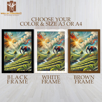 Elephant Sri Lanka Travel High Quality Glass Frame Wall Décor