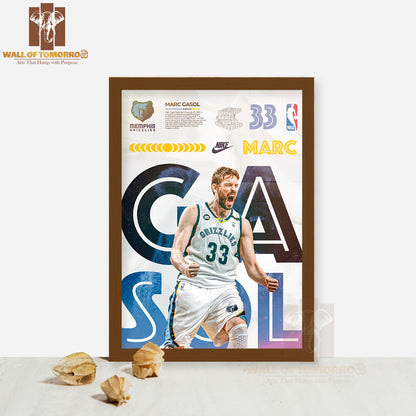 Famous Basketball Team Player Sports High Quality Glass Frame Wall Décor