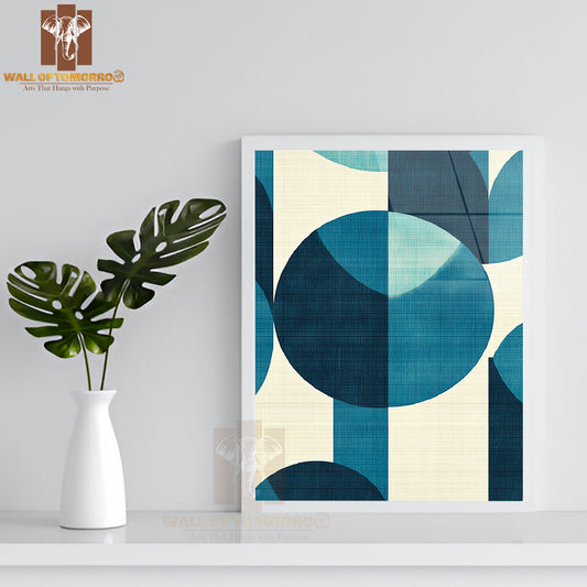 Cyan Harmony Elegance Art High Quality Glass Frame Wall Décor