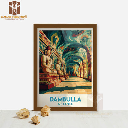Dambulla Cave Temple Sri Lanka Travel High Quality Glass Frame Wall Décor