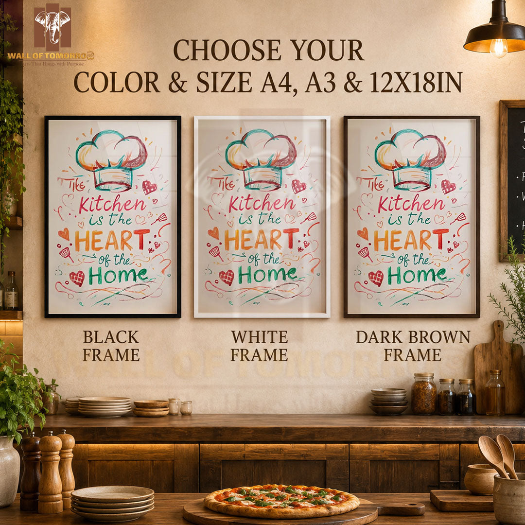 Kitchen is the Heart of the Home Kitchen & Restaurant High Quality Glass Frame Wall Décors in Sri Lanka