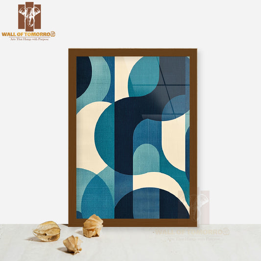 Blue Abstraction Elegance Art High Quality Glass Frame Wall Décor