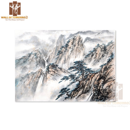 Mountains Scenery with Mist High Quality Unframed Poster Print & Waterproof Poster Print Wall Décor