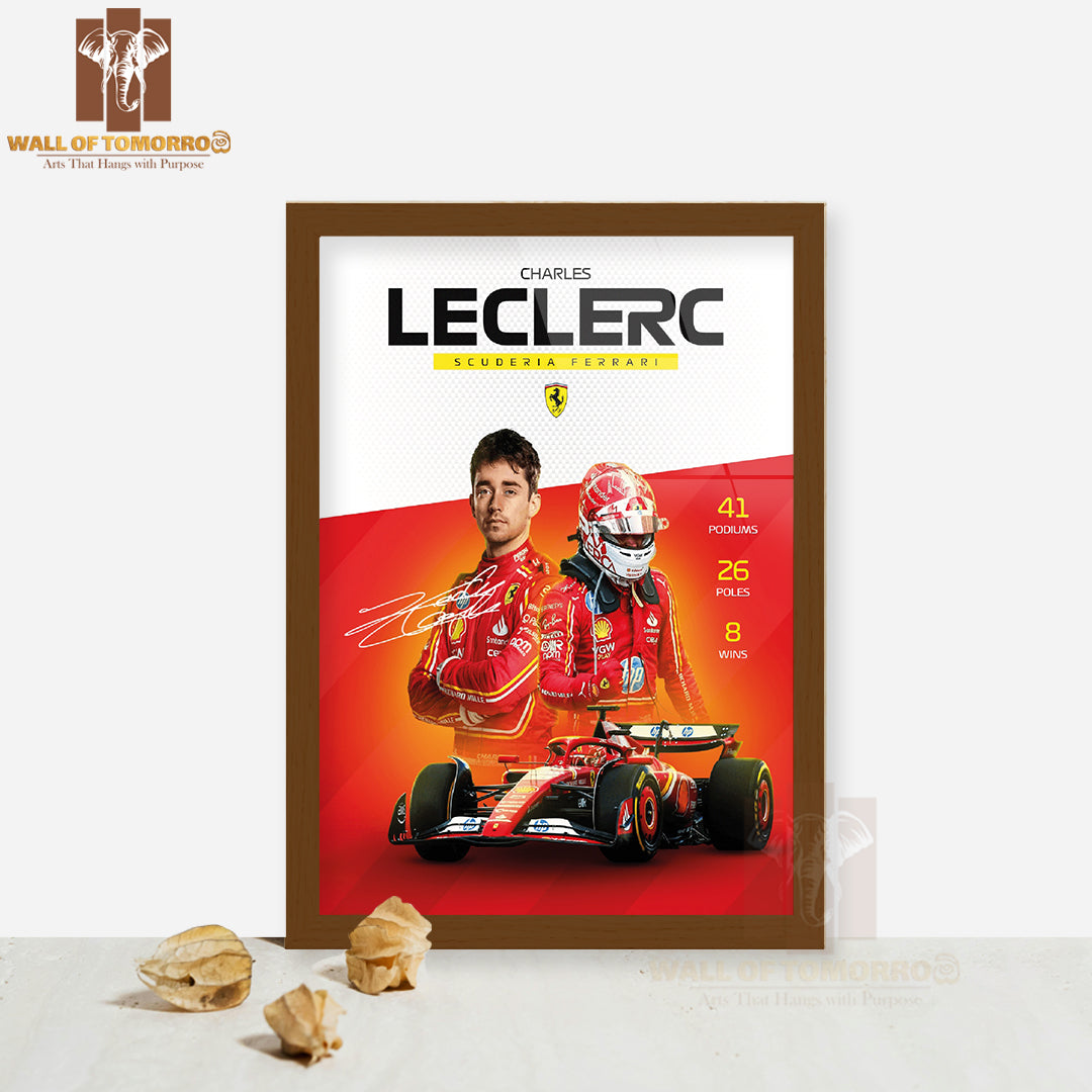 Famous Racer During The 2019 F1 Sports High Quality Glass Frame Wall Décor