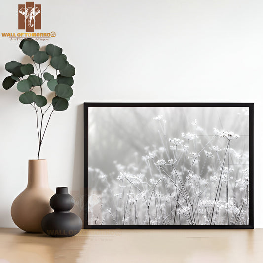 Foggy Landscape, Field in Morning October Mist High Quality Unframed Poster Print & Waterproof Poster Print Wall Décor
