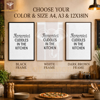 Remember Cuddles in the Kitchen & Restaurant High Quality Glass Frame Wall Décors in Sri Lanka