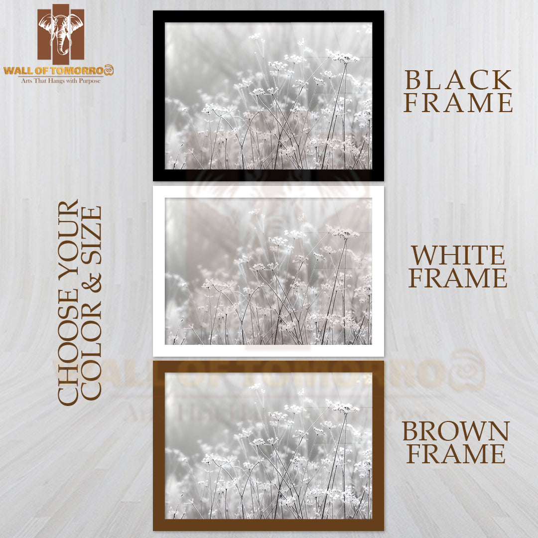 Foggy Landscape, Field in Morning October Mist High Quality Unframed Poster Print & Waterproof Poster Print Wall Décor