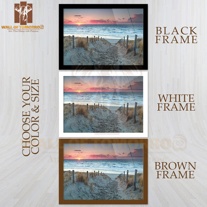Sand Path to North Sea Beach Before Sunset, Holland High Quality Unframed Poster Print & Waterproof Poster Print Wall Décor