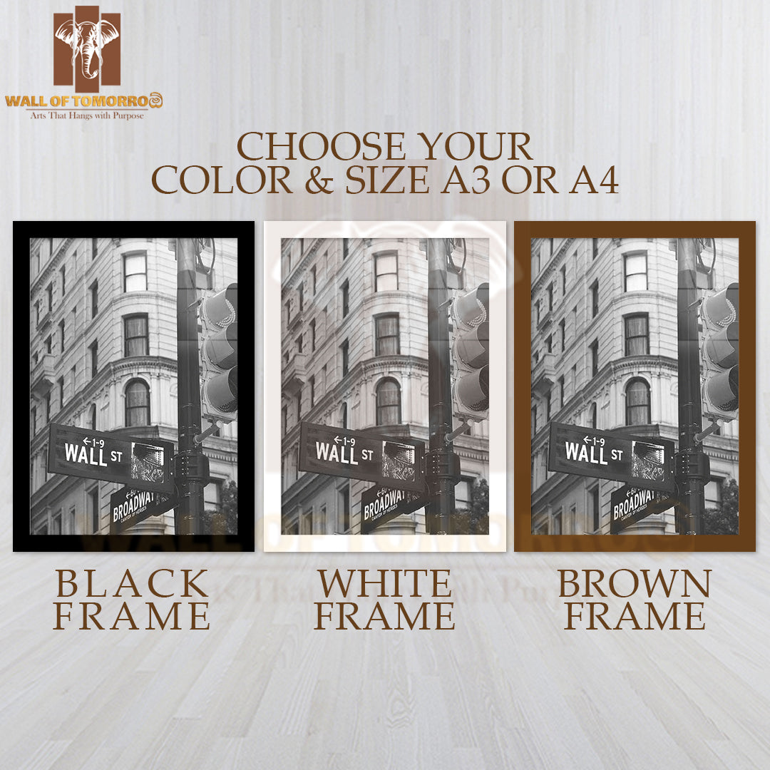 Wall Street Sign High Quality Glass Frame Wall Décor