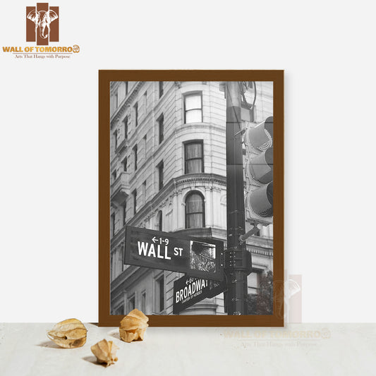 Wall Street Sign High Quality Glass Frame Wall Décor