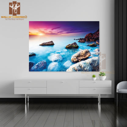 Majestic Summer Sunset Over the Sea High Quality Unframed Poster Print & Waterproof Poster Print Wall Décor