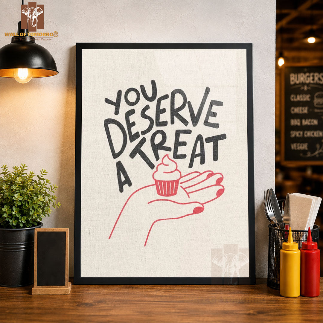 You Deserve A Treat Kitchen & Restaurant High Quality Glass Frame Wall Décors in Sri Lanka