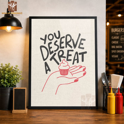 You Deserve A Treat Kitchen & Restaurant High Quality Glass Frame Wall Décors in Sri Lanka