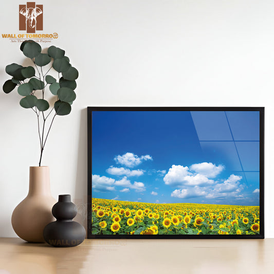 Sunflowers On a Blue Sky High Quality Unframed Poster Print & Waterproof Poster Print Wall Décor