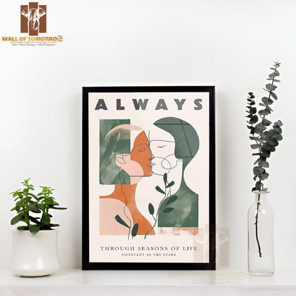 Always Through Season of Life Painting High Quality Glass Frame Wall Décor