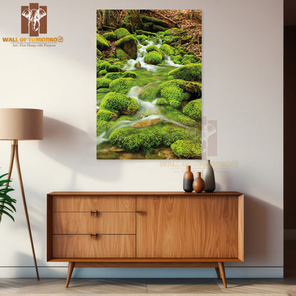 Mountain Stream Among the Mossy Stones High Quality Unframed Poster Print & Waterproof Poster Print Wall Décor