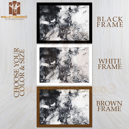 Abstract Hand Painted Black and White High Quality Unframed Poster Print & Waterproof Poster Print Wall Décor