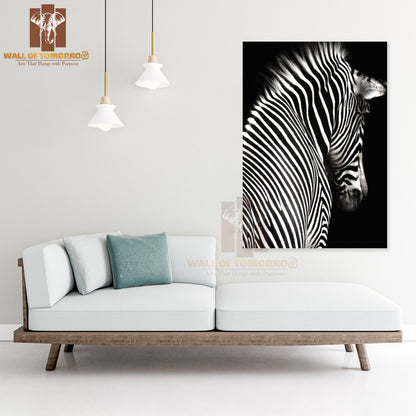 The Zebra is Facing Slightly Away From The Camera High Quality Unframed Poster Print & Waterproof Poster Print Wall Décor