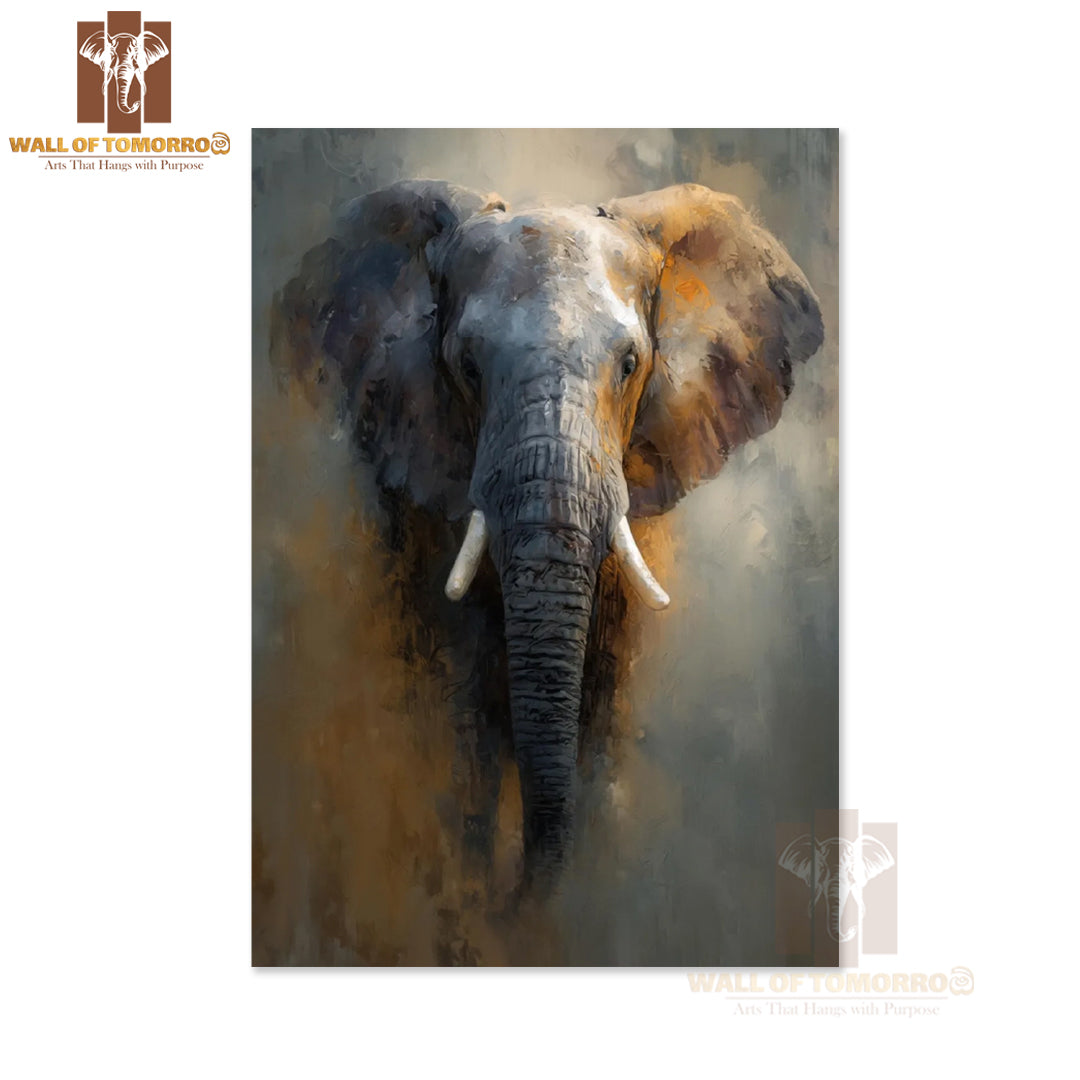 Painterly Frontal Portrait of a Majestic Elephant Animals High Quality Unframed Poster Print & Laminated Poster Print Wall Décor in Sri Lanka
