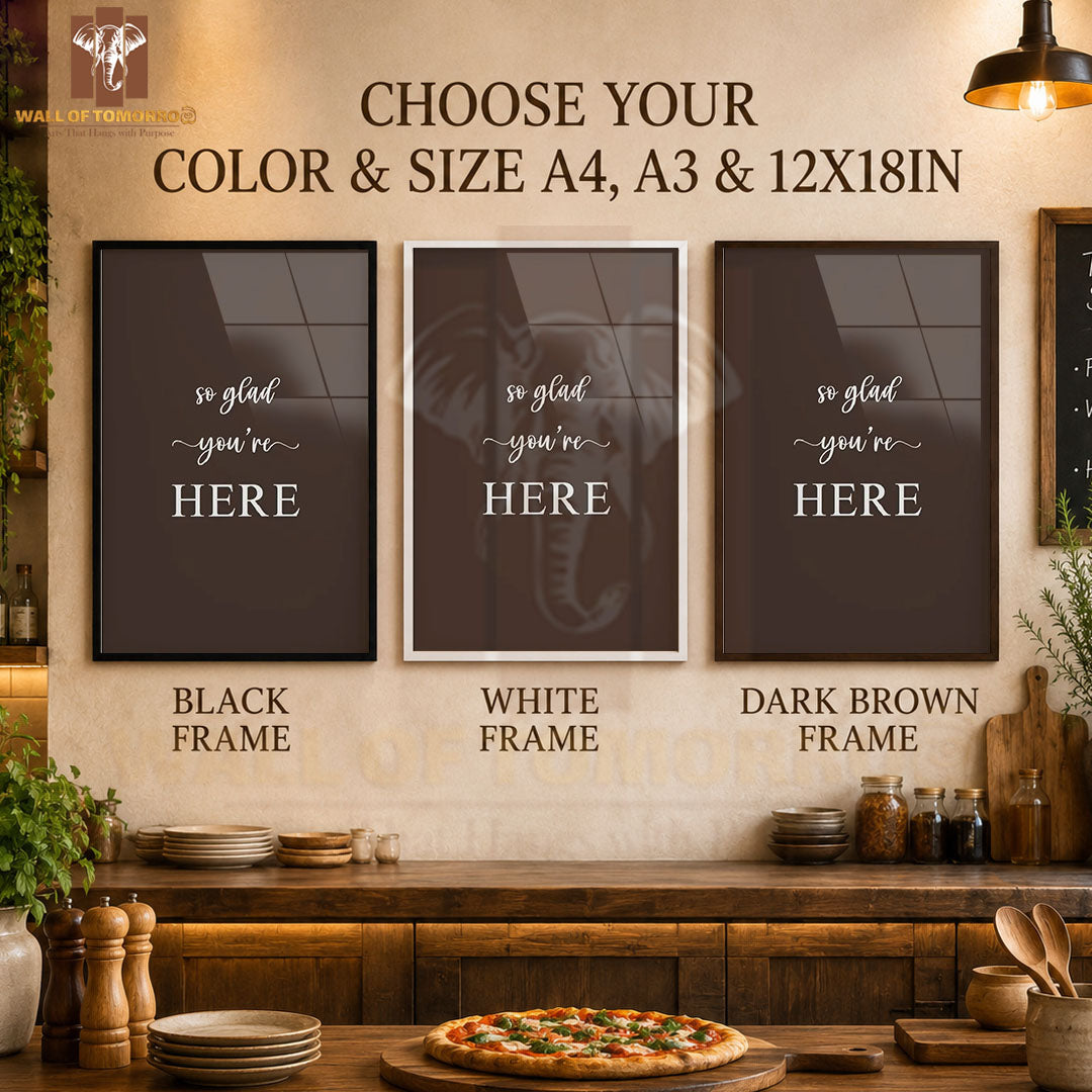 So Glad You're Here Kitchen & Restaurant High Quality Glass Frame Wall Décors in Sri Lanka