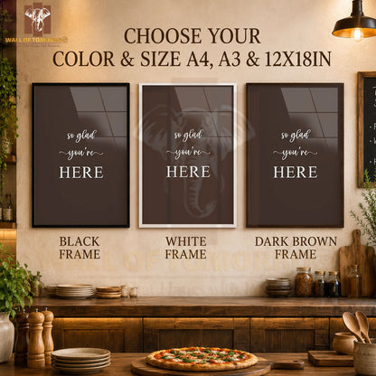 So Glad You're Here Kitchen & Restaurant High Quality Glass Frame Wall Décors in Sri Lanka