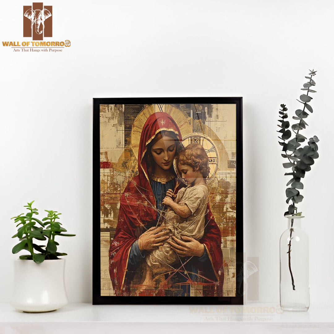 Mother Mary Religious High Quality Glass Frame Wall Décors in Sri Lanka