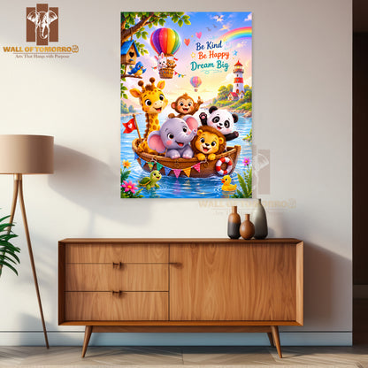 Be Kind, Be Happy, Dream Big Kids High Quality Unframed Poster Print & Waterproof Poster Print Wall Décor