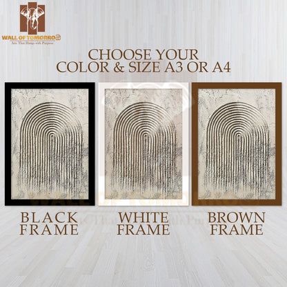 Arch Rhythm Neutral Art High Quality Glass Frame Wall Décor