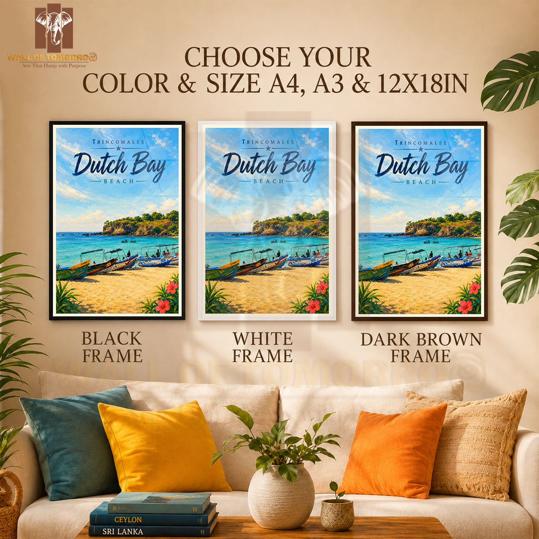 Trincomalee Dutch Bay Beach Sri Lanka Travel High Quality Glass Frame Wall Décor