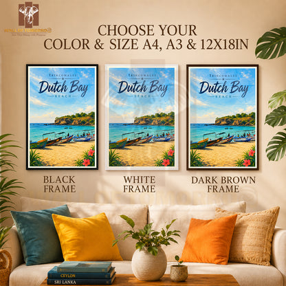 Trincomalee Dutch Bay Beach Sri Lanka Travel High Quality Glass Frame Wall Décor